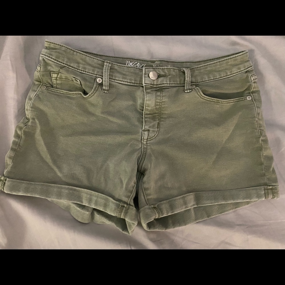 Mossimo denim shorts light olive green